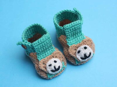 Super Easy Baby Crochet Bear Shoes Free Pattern
