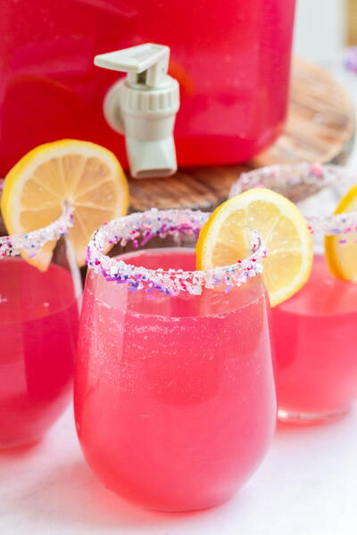 Pink Party Punch With Sherbet