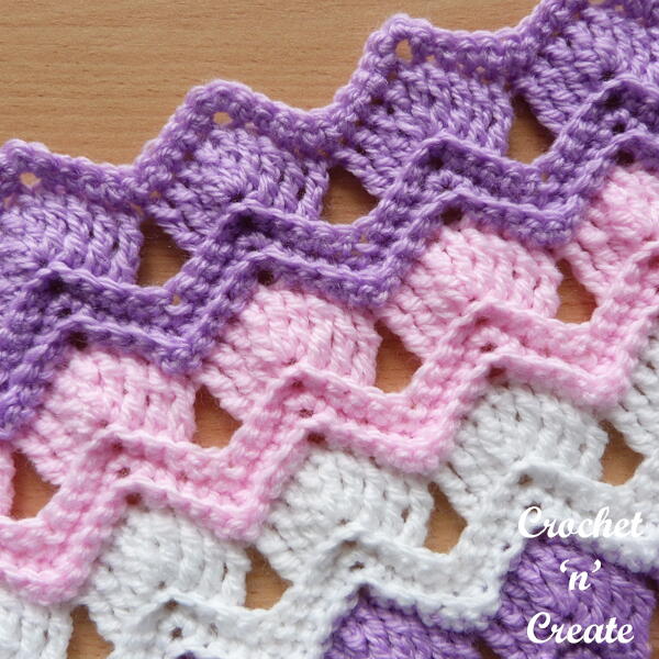 Long Shell Chevron Stitch