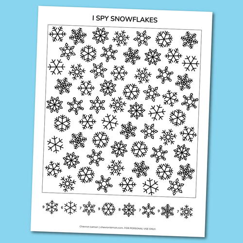 Printable I Spy Snowflakes Activity