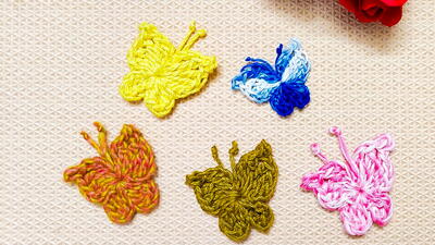 Quick And Simple Crochet Butterfly Applique