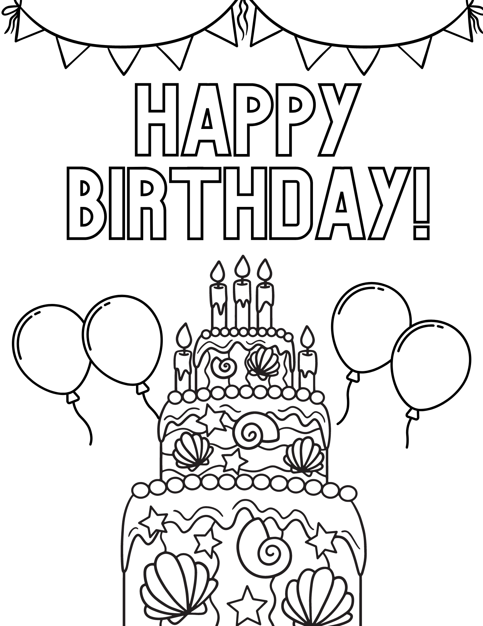 Happy Birthday Coloring Pages | AllFreeHolidayCrafts.com Happy Birthday Coloring Pages | AllFreeHolidayCrafts.com