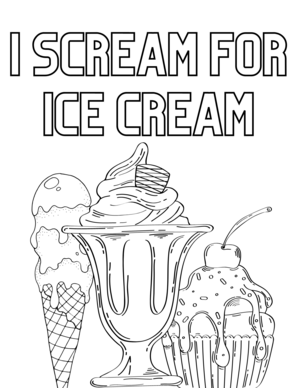 ice cream sundae coloring sheet