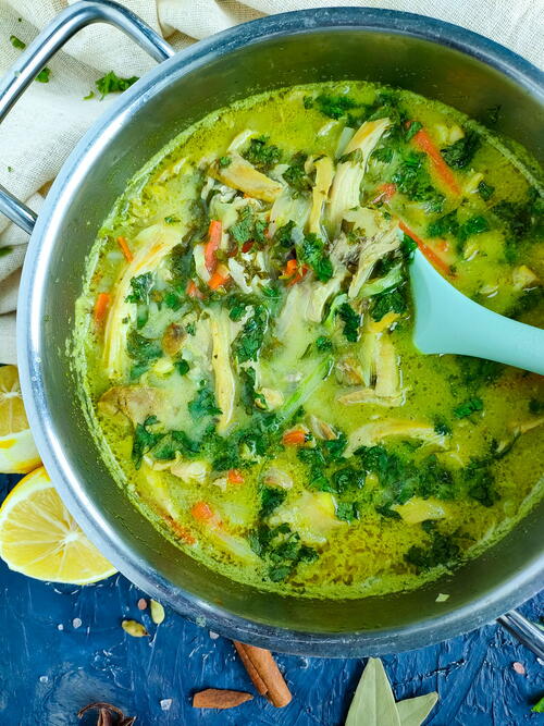 Simple Lemon Coriander Chicken Soup