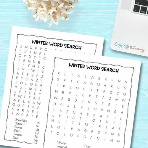 Winter Word Searches Printables