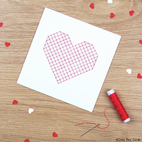 Embroidery Heart Card