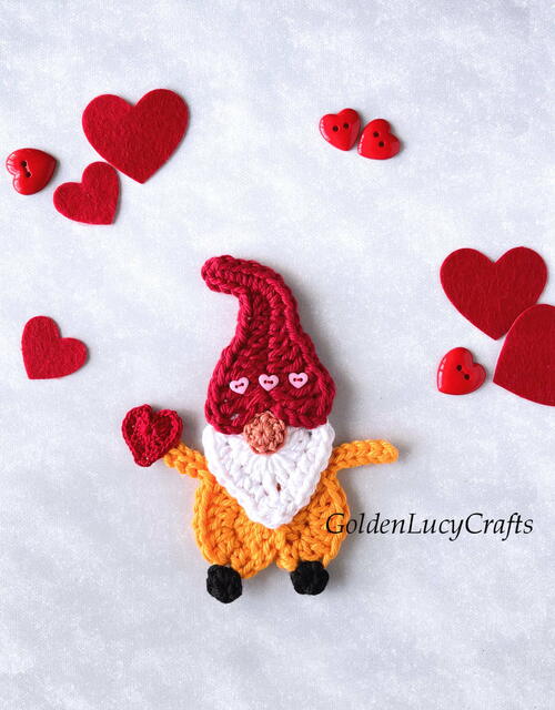 Crochet Valentine's Day Gnome