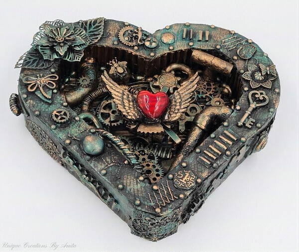 Mixed Media Steampunk Heart