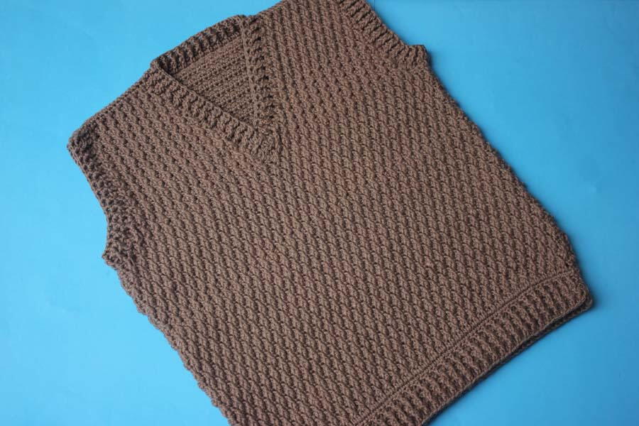 Alpine Stitched Gents Vest Sweater | FaveCrafts.com