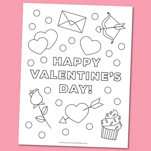 Happy Valentine's Day Coloring Page