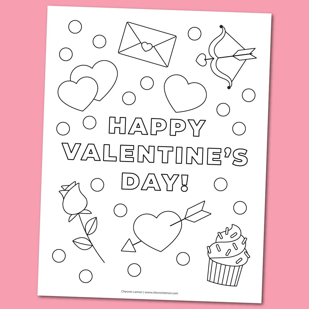 Happy Valentine's Day Coloring Page | FaveCrafts.com