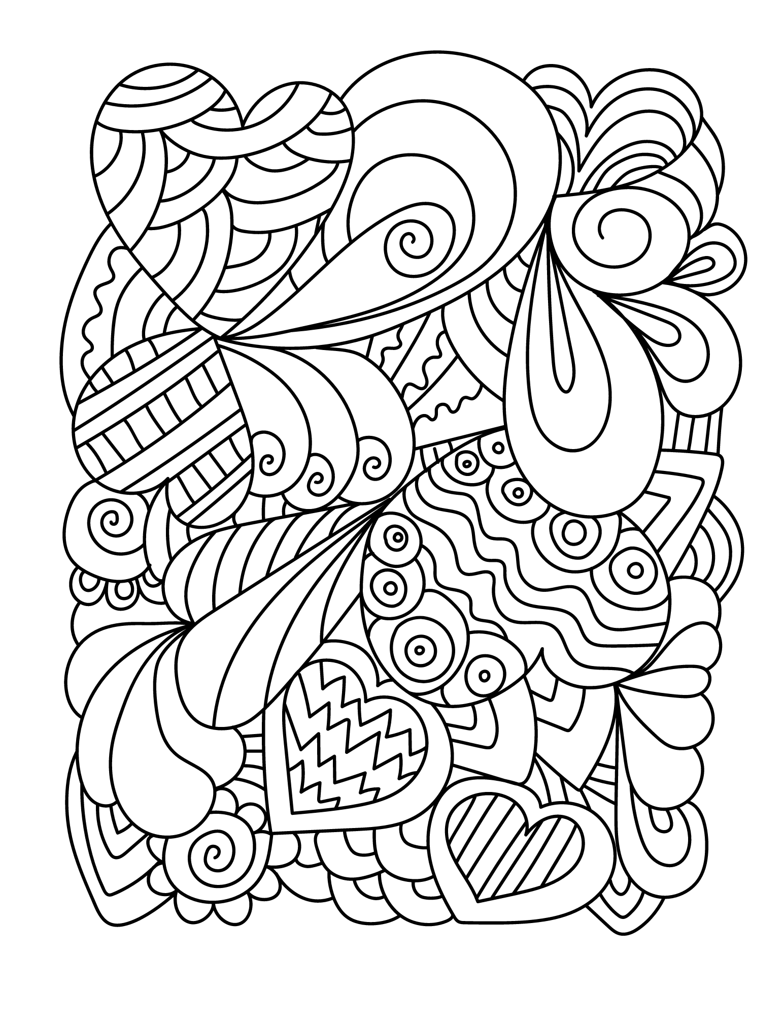 Free Printable Heart Coloring Pages | DIYIdeaCenter.com