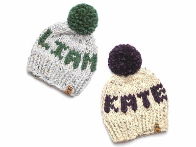 Personalized Name Hat Children Women Winter Toque