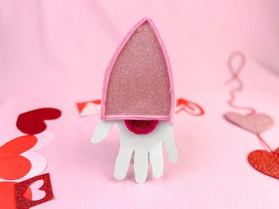 Cute Hand Print Valentine Gnome Craft