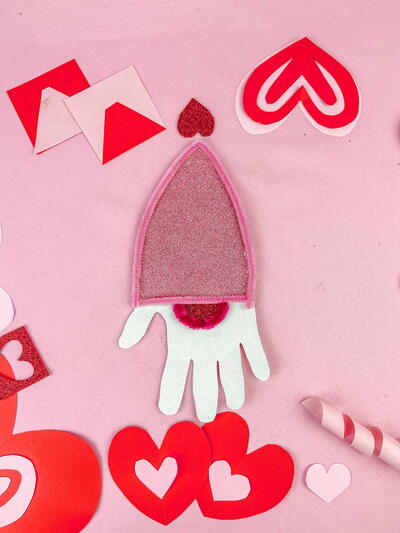 Cute Hand Print Valentine Gnome Craft