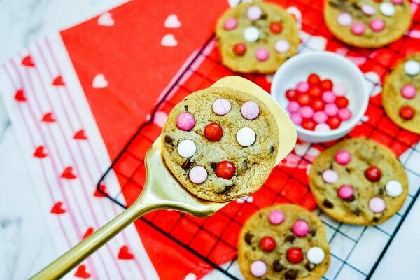 Chocolate Chip Candy Valentine Cookies Recipe