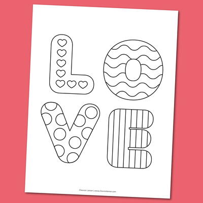 Printable Love Word Coloring Page