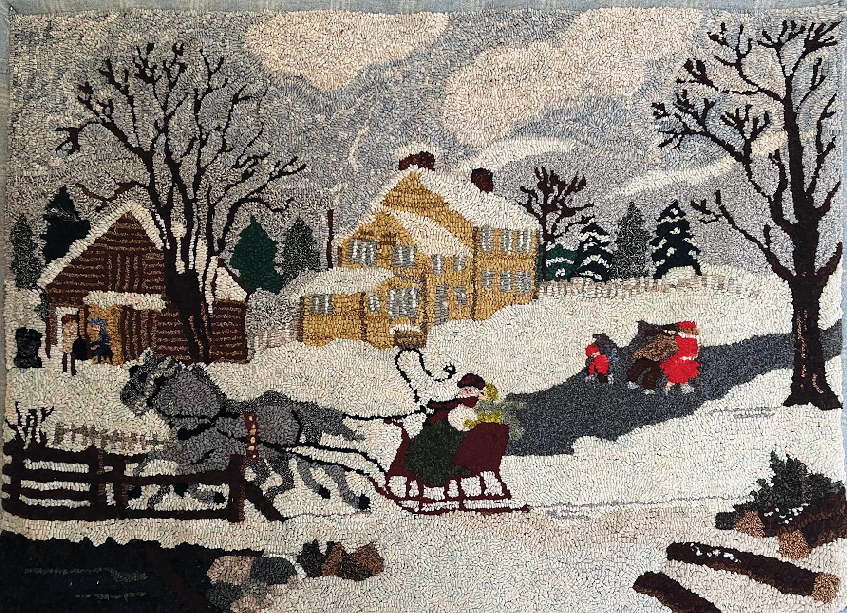 First Rug on the Last Page: Currier and Ives Winter Farm Scene ...