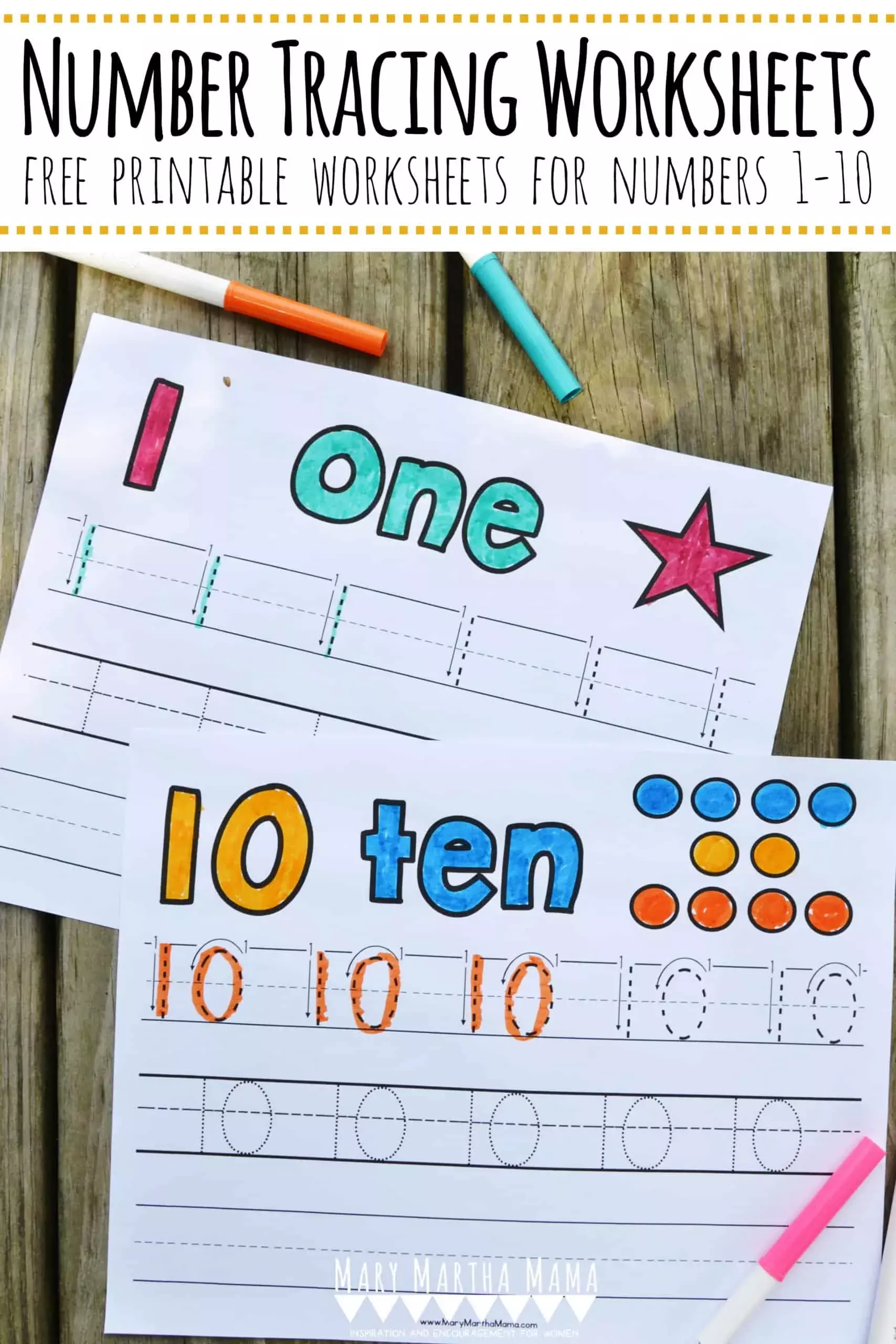 Number Tracing Worksheets | AllFreeKidsCrafts.com