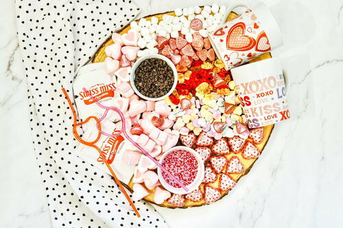Valentine’s Day Candy And Hot Chocolate Charcuterie Board