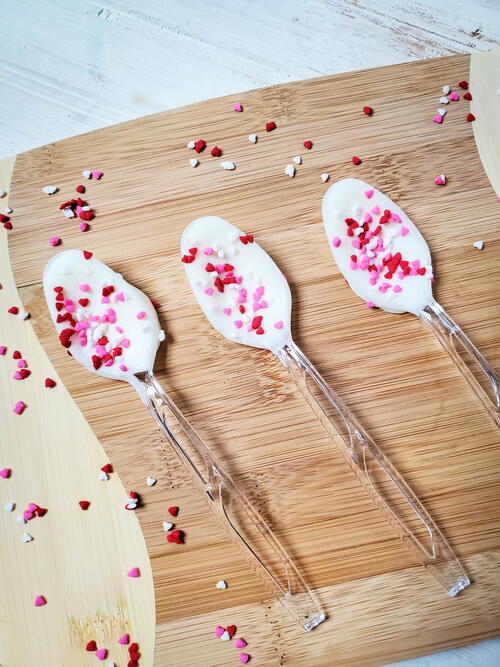Valentine's Day Chocolate Covered Spoons