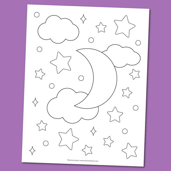 Printable Night Skies Coloring Page