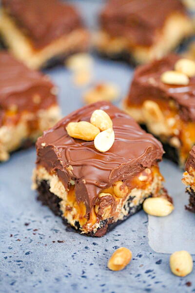 Outrageous Snickers Brownies