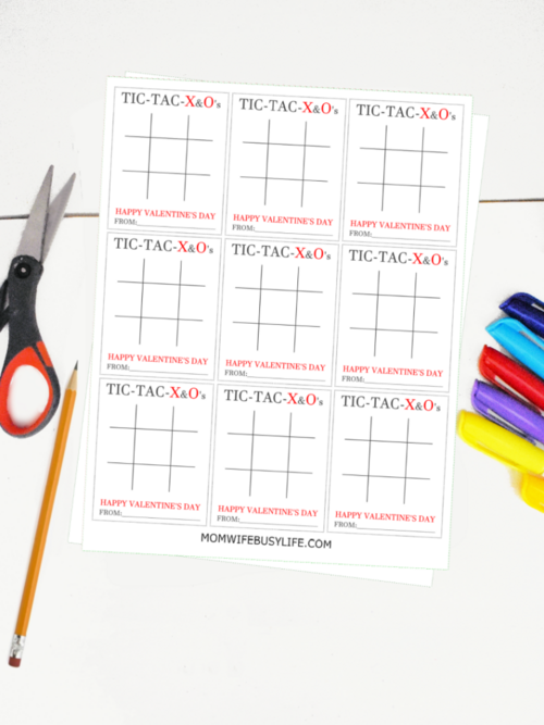 Free Printable Tic Tac Toe Valentine Cards