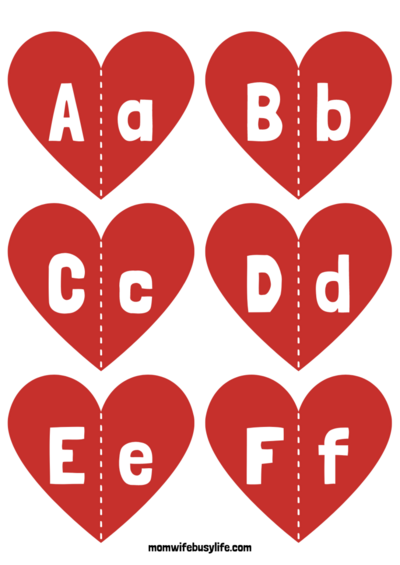 Valentine's Day Alphabet Letter Match Game