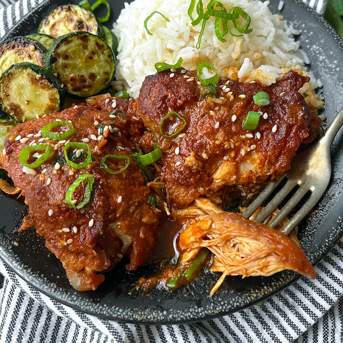 Slow Cooker Chicken Thighs Korean Style | AllFreeSlowCookerRecipes.com