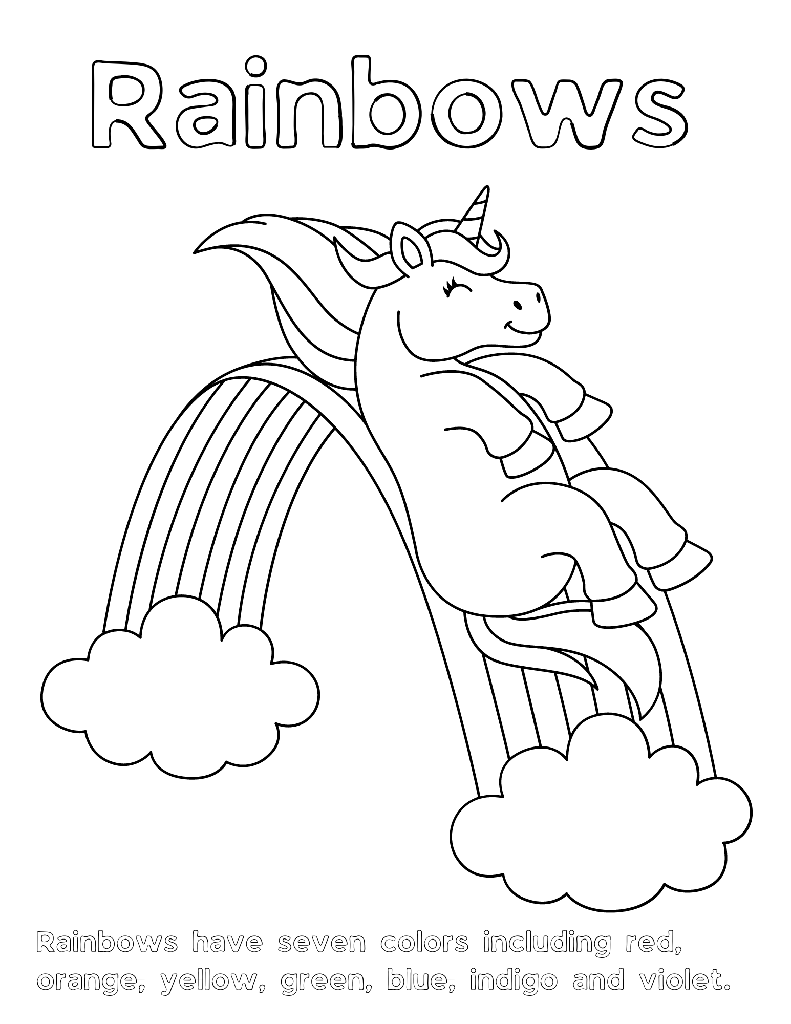 Printable Rainbow Coloring Pages For Kids Coloring Pages