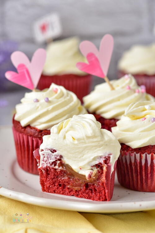 Red Velvet Caramel Cupcakes