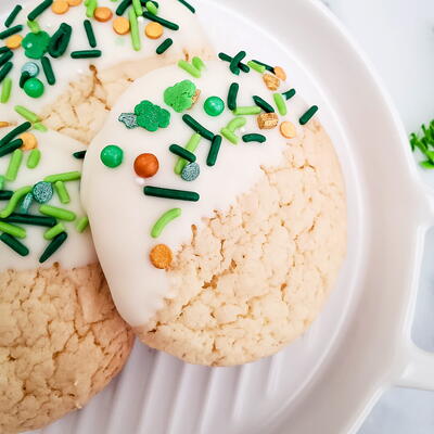 Cake Mix Cookies With Shamrock Sprinkles