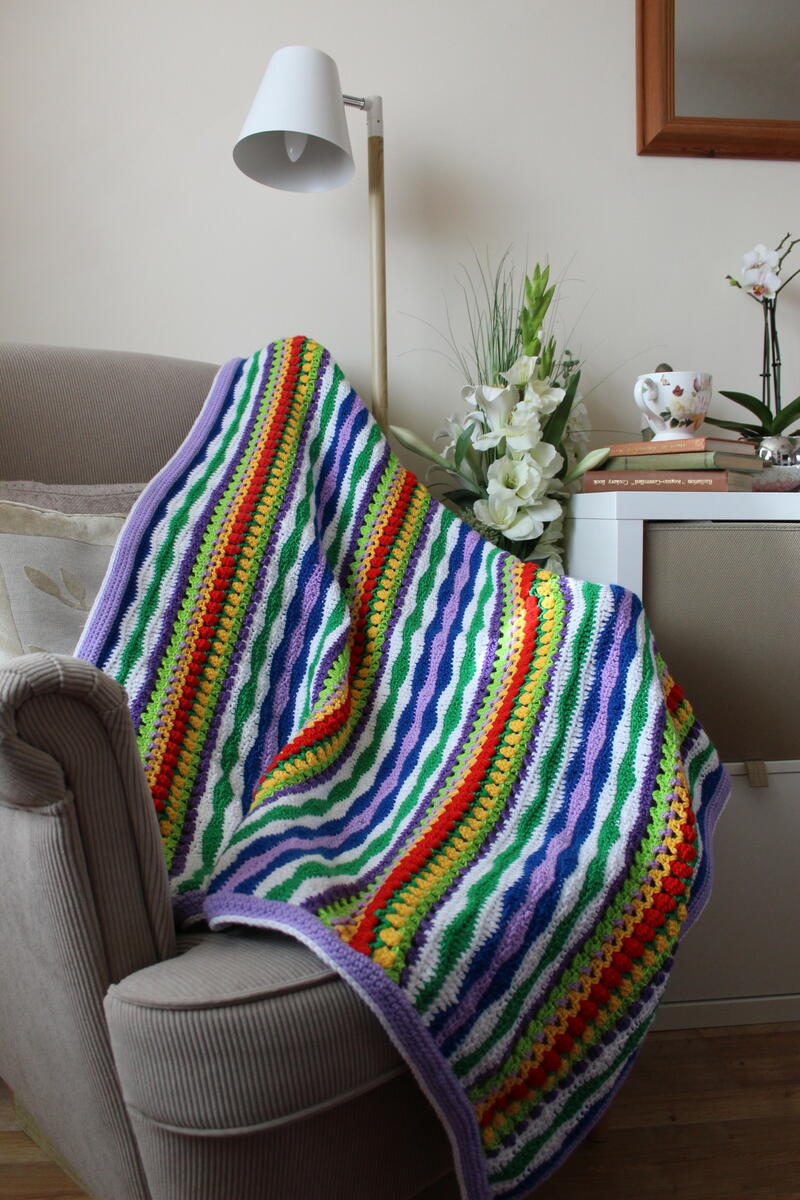 Rainbow Ruffle Blanket | AllFreeCrochet.com