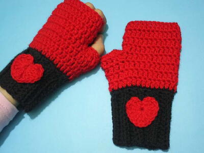 Valentines Gift Woolen Fingerless Gloves