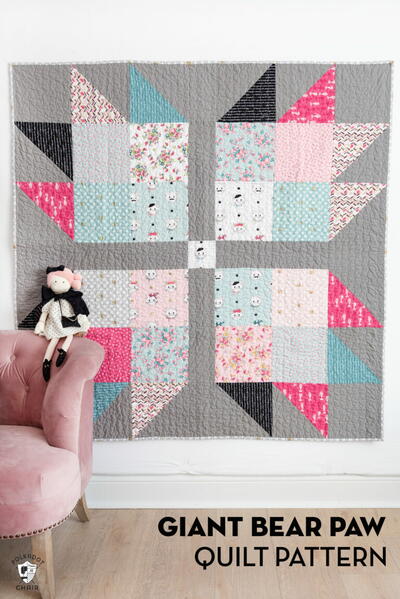 Giant Bear Paw Free Baby Quilt Pattern