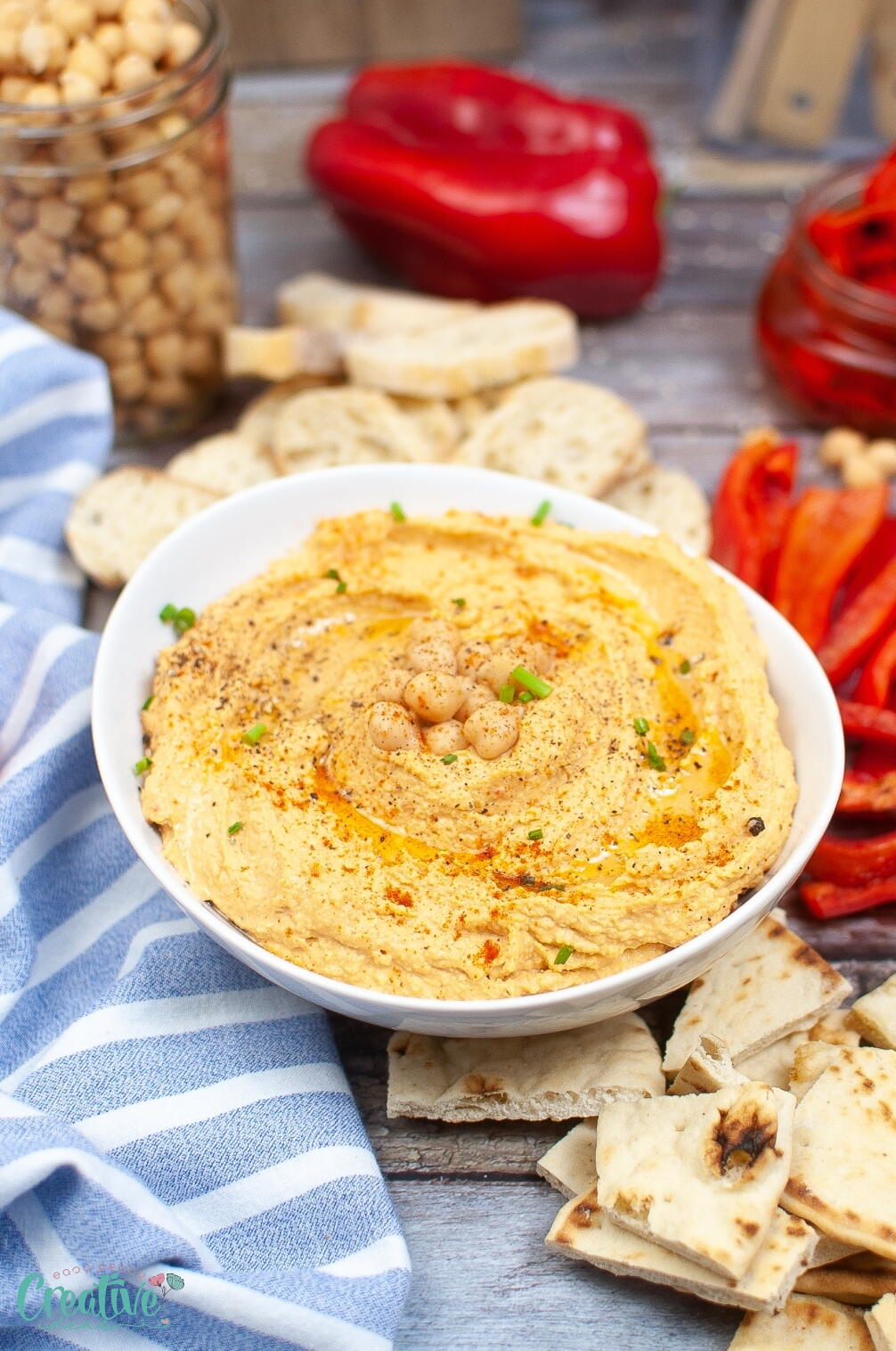 Roasted Red Pepper Hummus | FaveHealthyRecipes.com