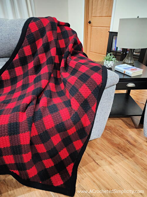 C2c Crochet Buffalo Plaid Blanket