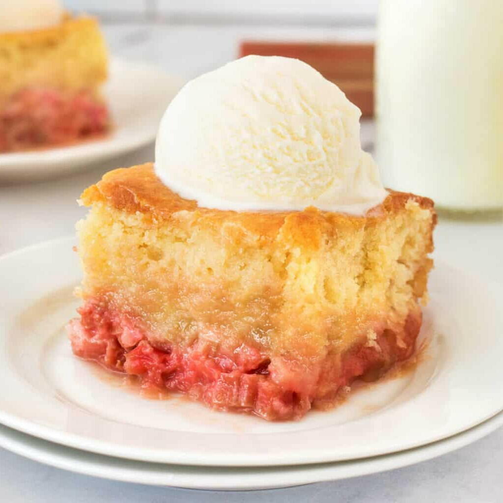 Old-Fashioned Rhubarb Pudding Cake | AllFreeCasseroleRecipes.com