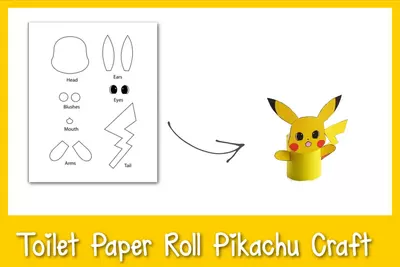 Toilet Paper Roll Pikachu Craft