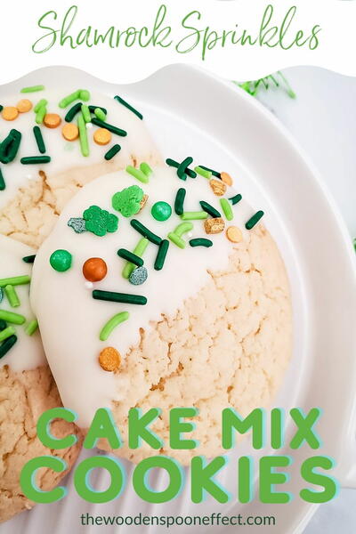 Cake Mix Cookies With Shamrock Sprinkles 