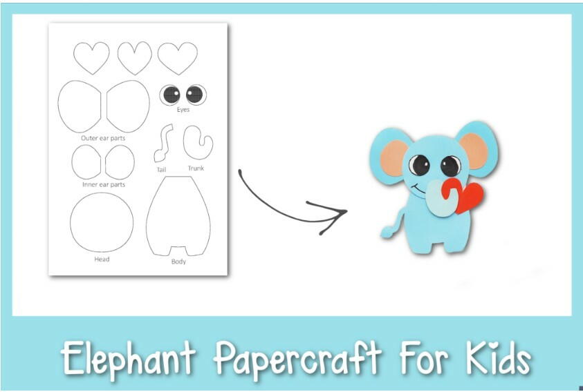 Elephant Papercraft For Kids | AllFreePaperCrafts.com