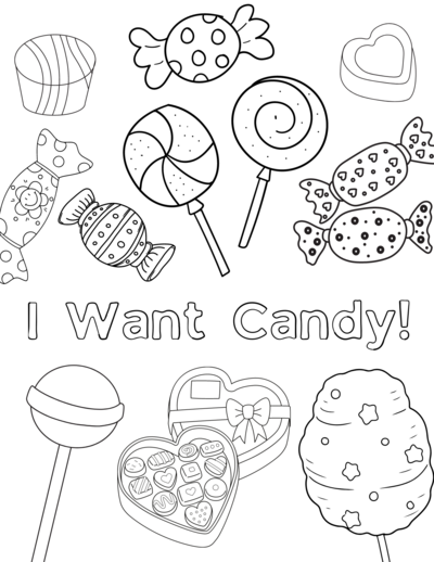 Cute Candy Coloring Pages