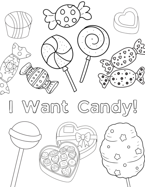 Candy Coloring Pages