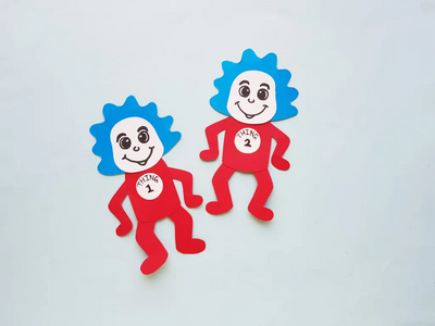 Thing 1 And Thing 2 Papercraft Puppets