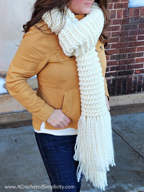 Knit Look Crochet Garter Stitch Scarf