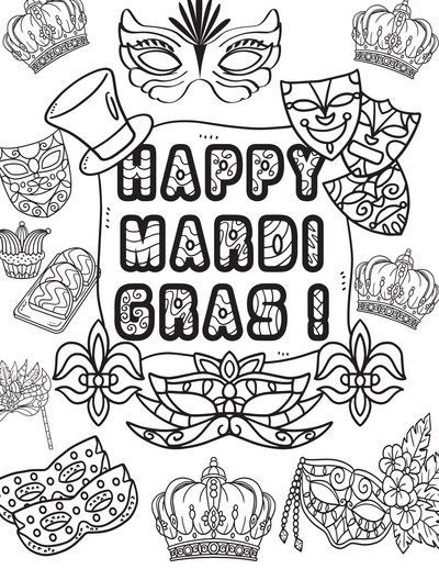 Festive Mardi Gras Coloring Pages