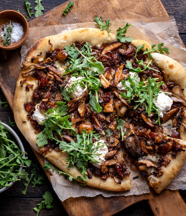 Caramelized Shallot  Wild Mushroom Pizza