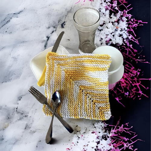 One Piece Knitted Dishcloth And Coasters – Free Knitting Pattern For Beginners
