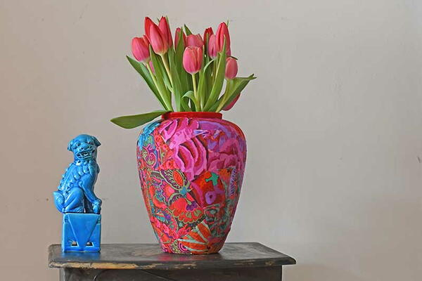 Kaffe Fassett Decoupage Vase